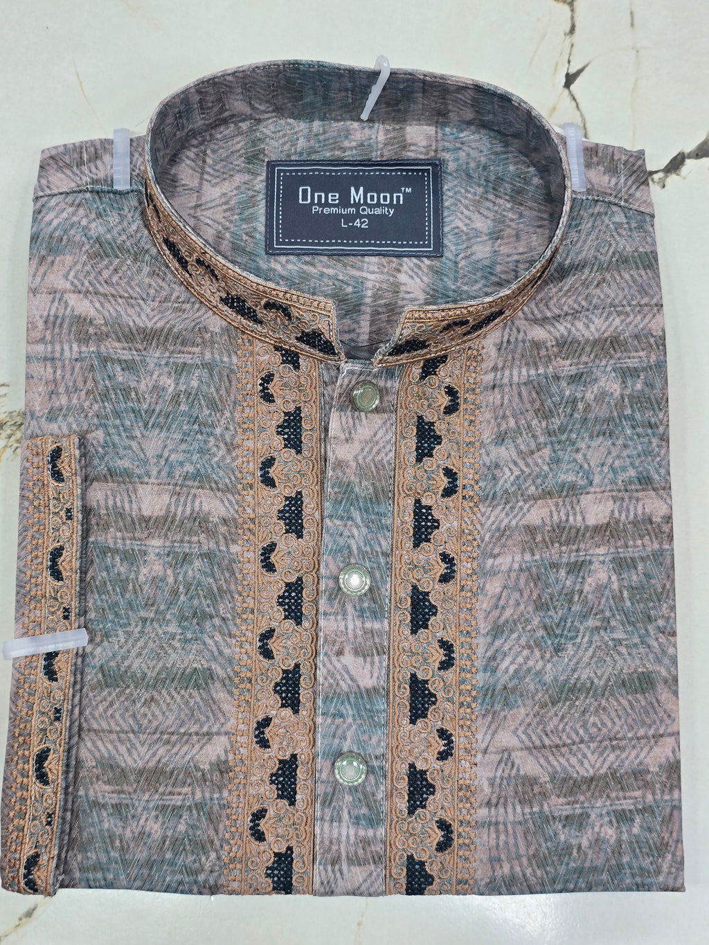 Premium Embroidered Printed Panjabi