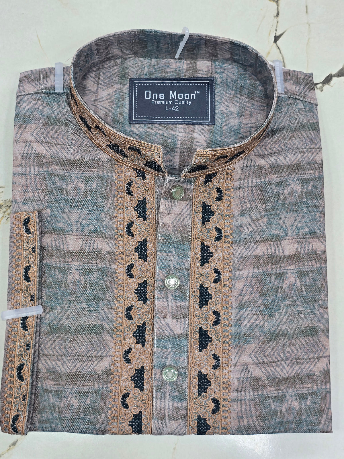 Premium Embroidered Printed Panjabi