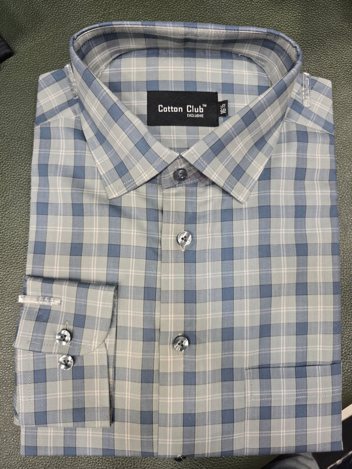 Premium Blue Plaid Formal Shirt