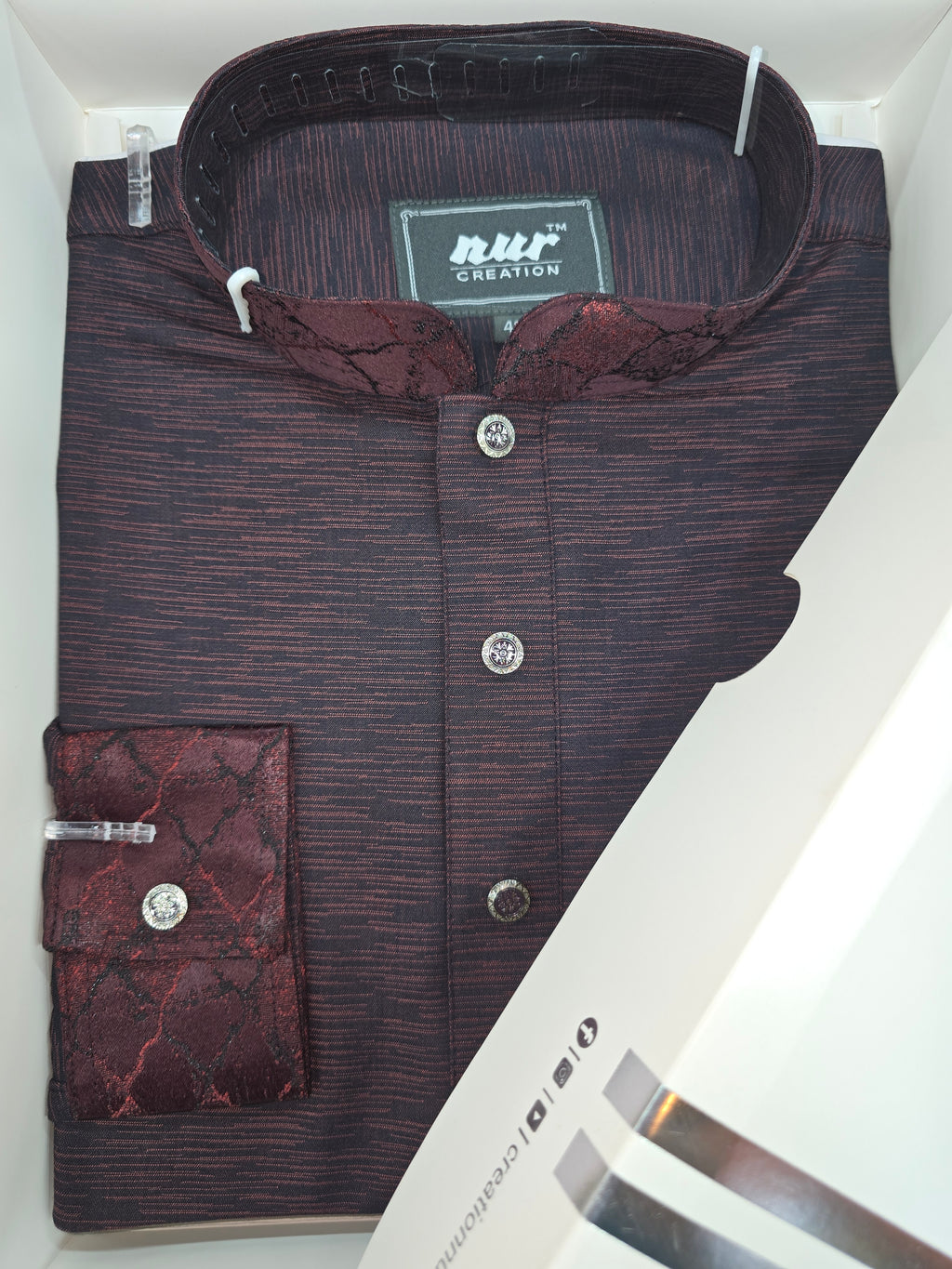 Premium Maroon Textured Panjabi