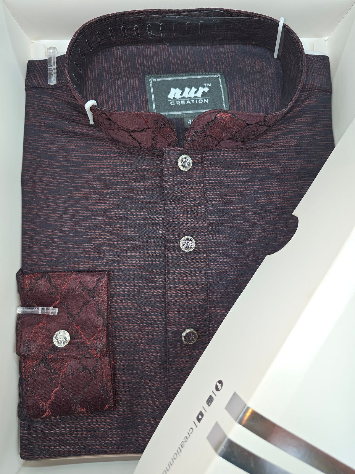 Premium Maroon Textured Panjabi