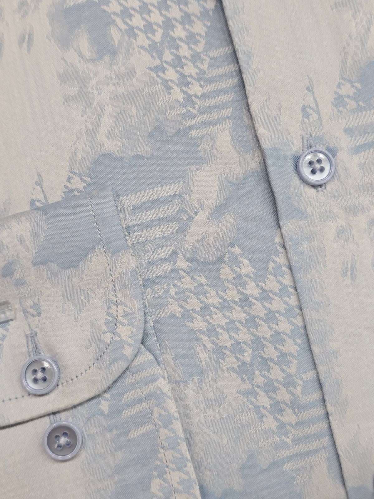 Premium Sky Blue Printed Formal Shirt