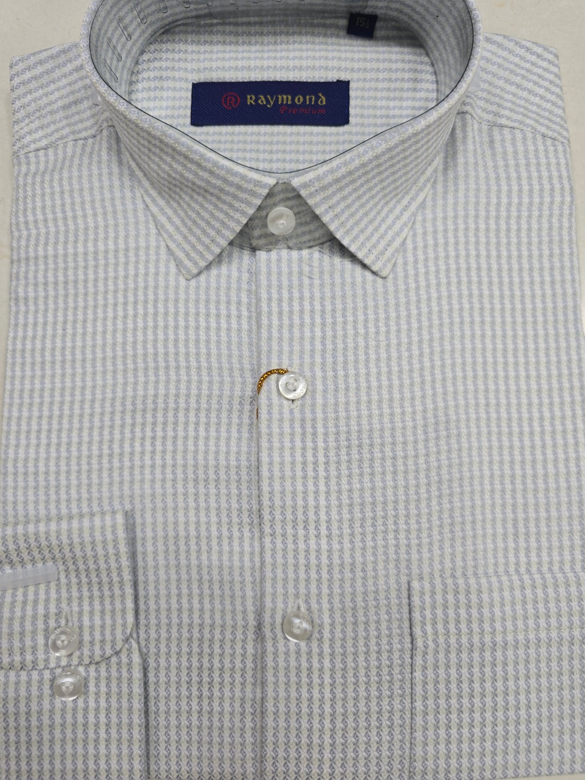 Premium Ice Blue Textured Formal Shirt