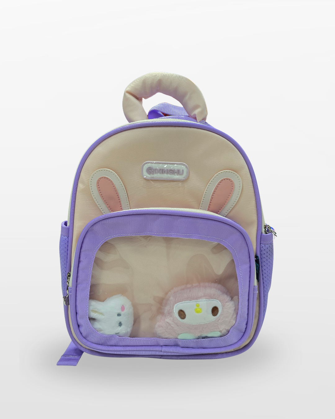 Cute Bunny Kids Backpack – Lavender & Pink