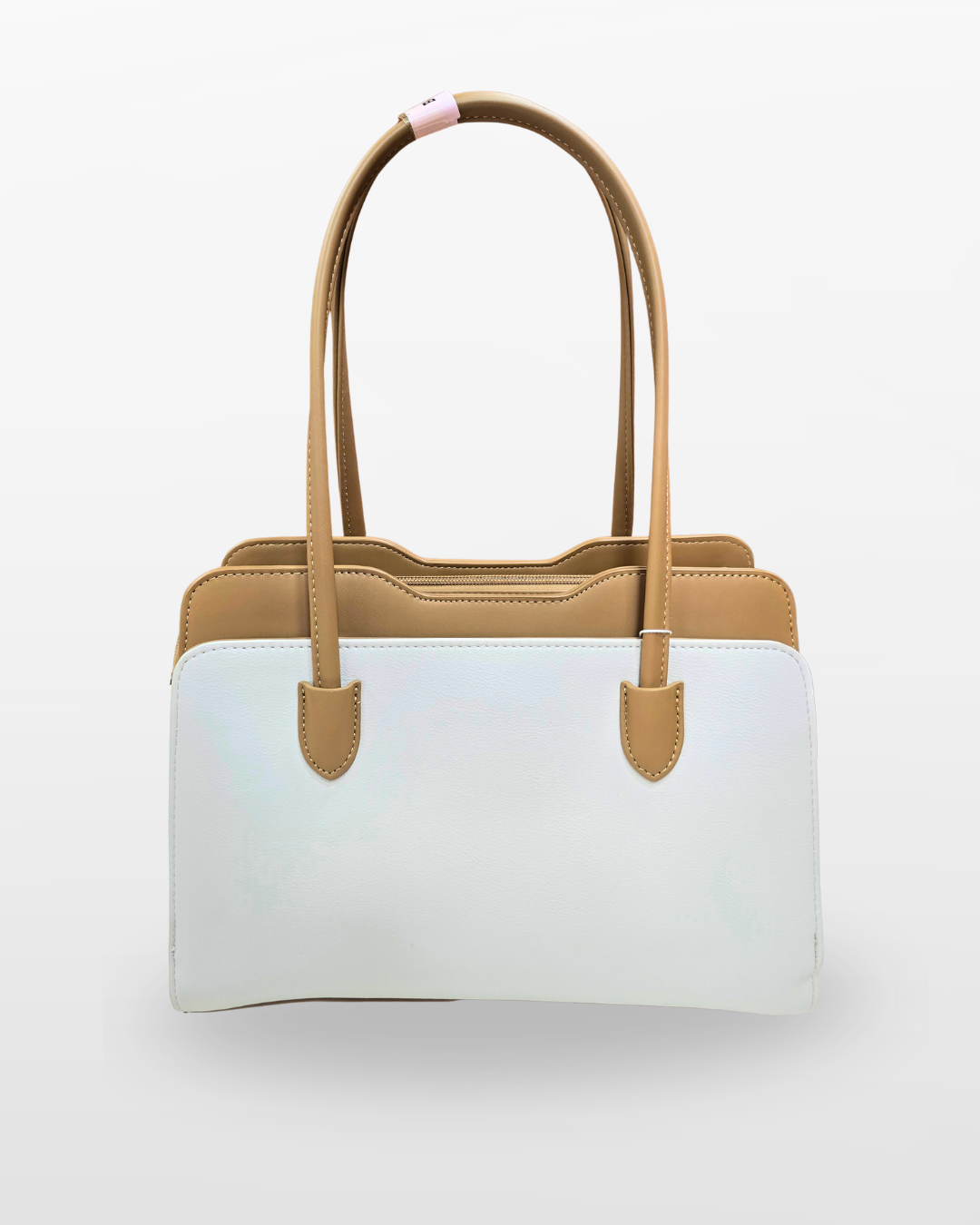 Molla Elegant White & Beige Women's Handbag