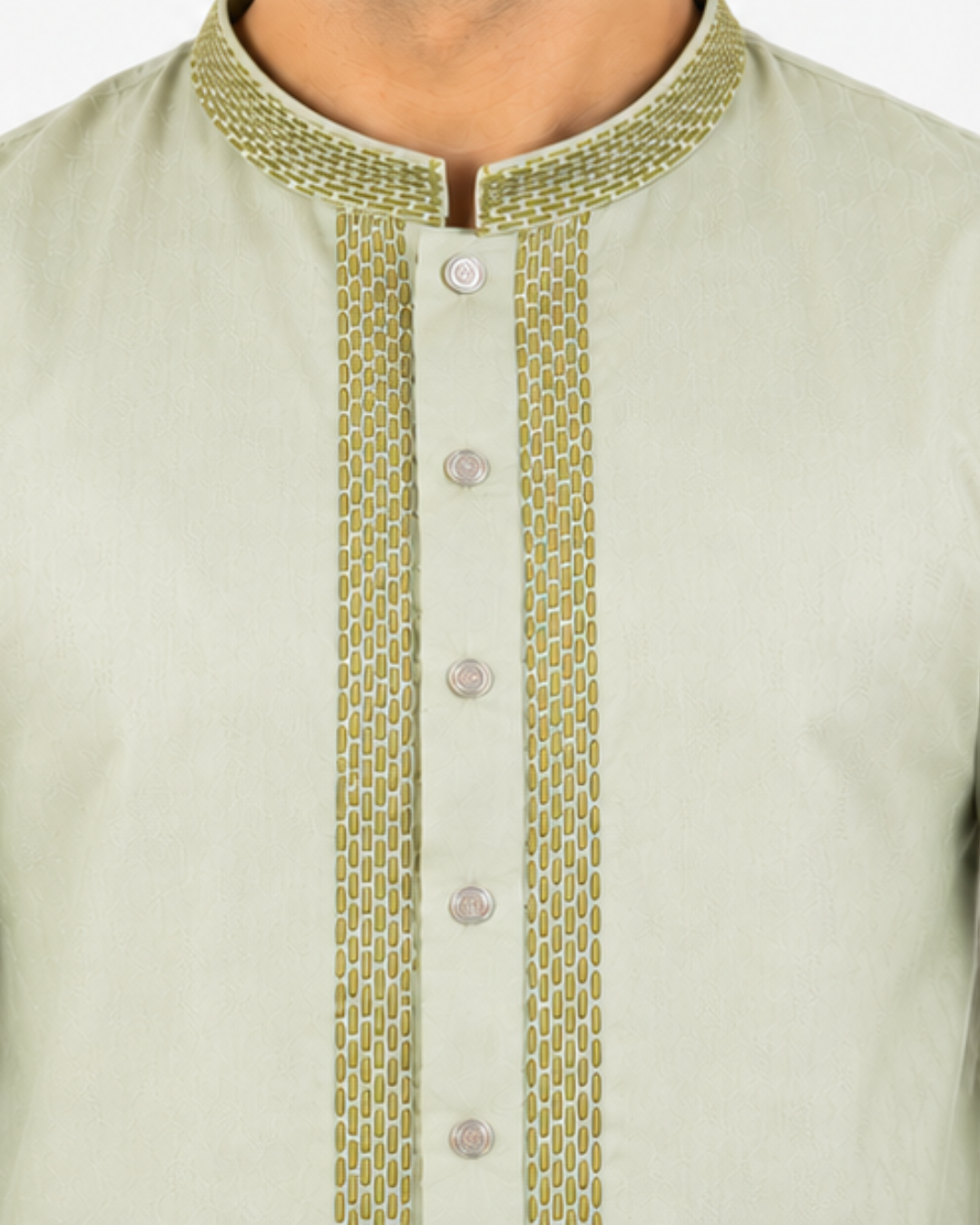 Premium Sage Green Embroidered Panjabi