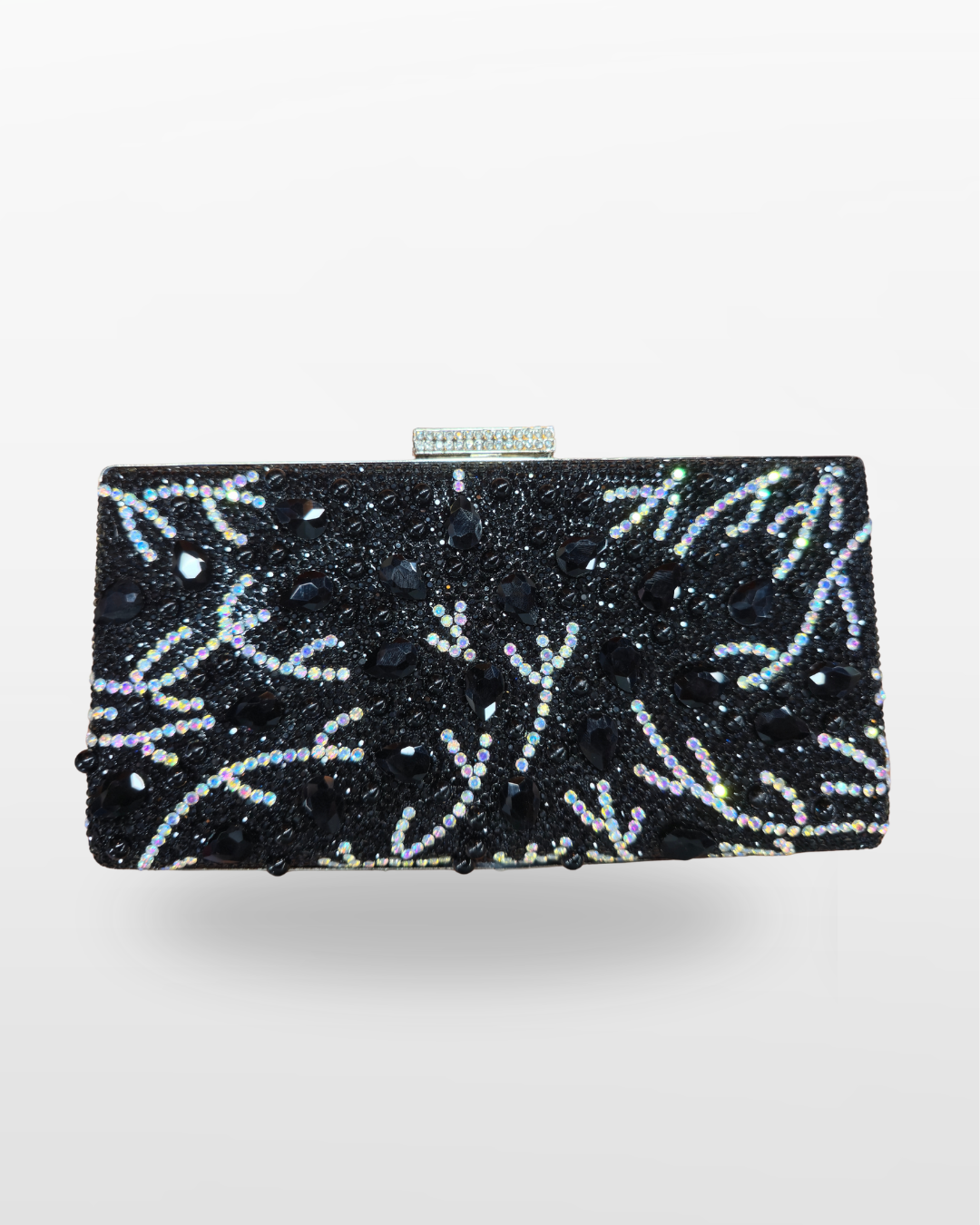 Black Crystal Embellished Clutch
