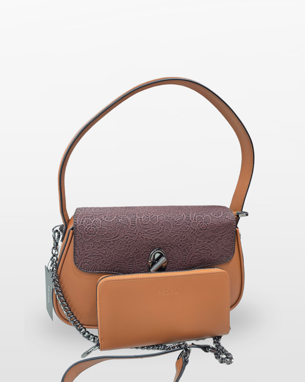 Pedra Elegant Lace Detail Shoulder Bag