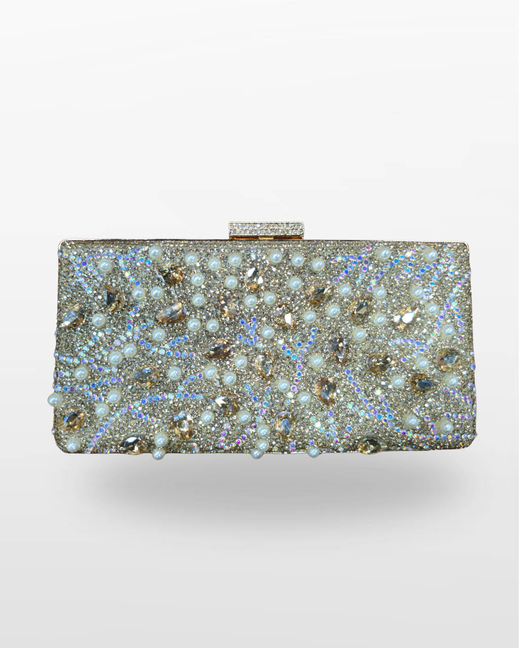Gold Crystal Embellished Clutch