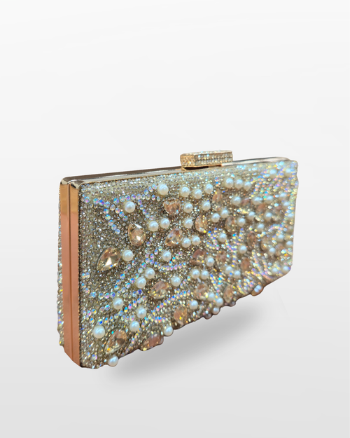 Black Crystal Embellished Clutch