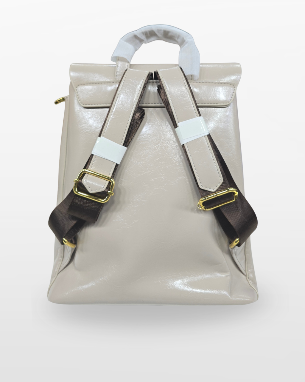 Elegant Cream Leather Backpack