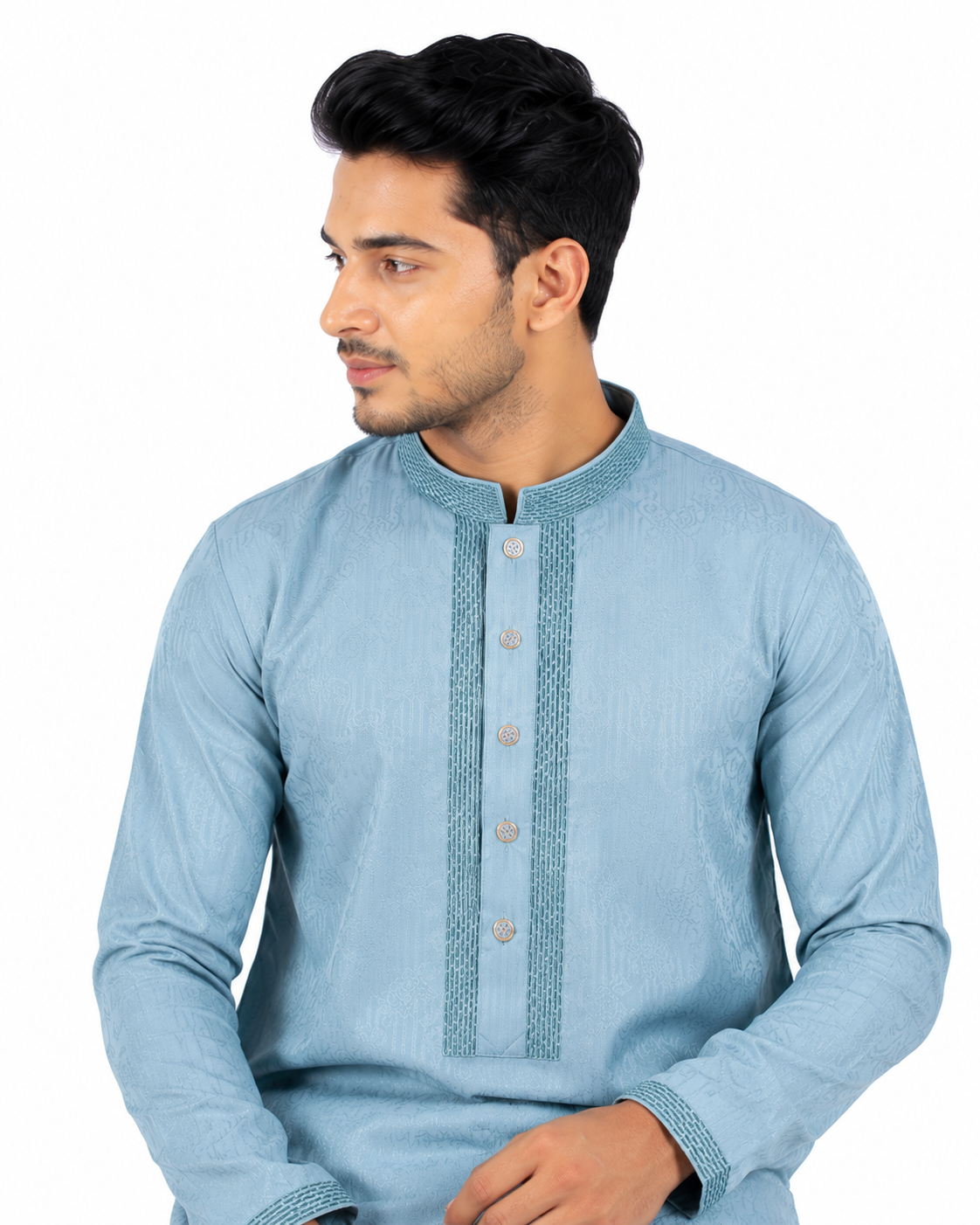 Premium Sky Blue Embroidered Panjabi