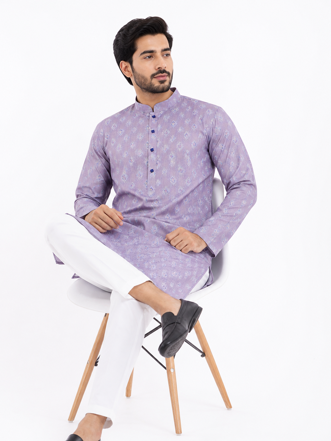 Lavender Printed Panjabi