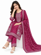 Premium Organdy Embroidered 3-Piece Set