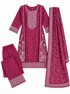 Premium Organdy Embroidered 3-Piece Set