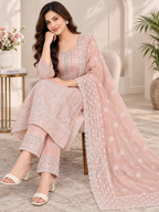 Luxury Blush Pink Embroidered 3-Piece Set