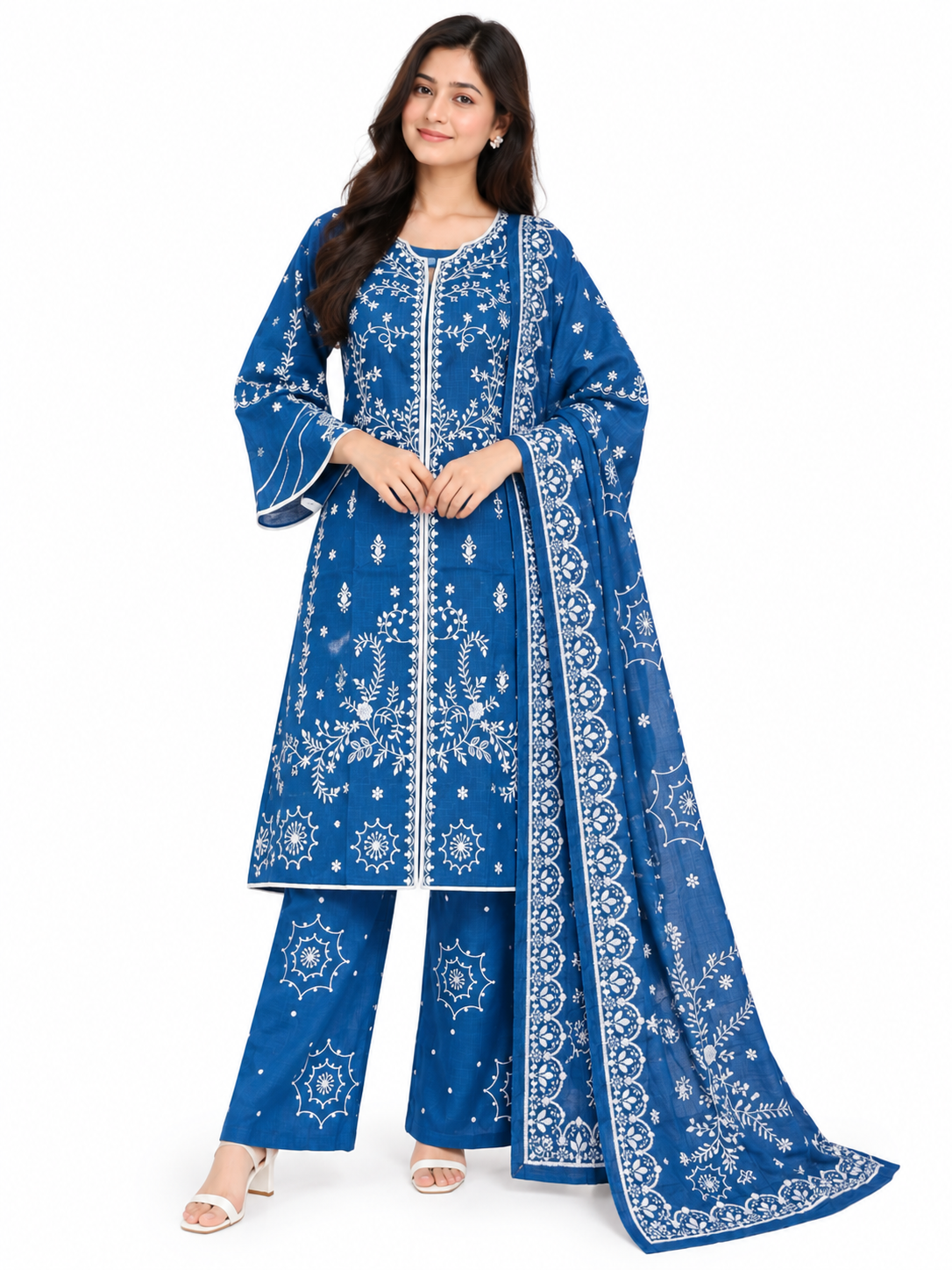 Premium Floral Embroidered 3-Piece Set
