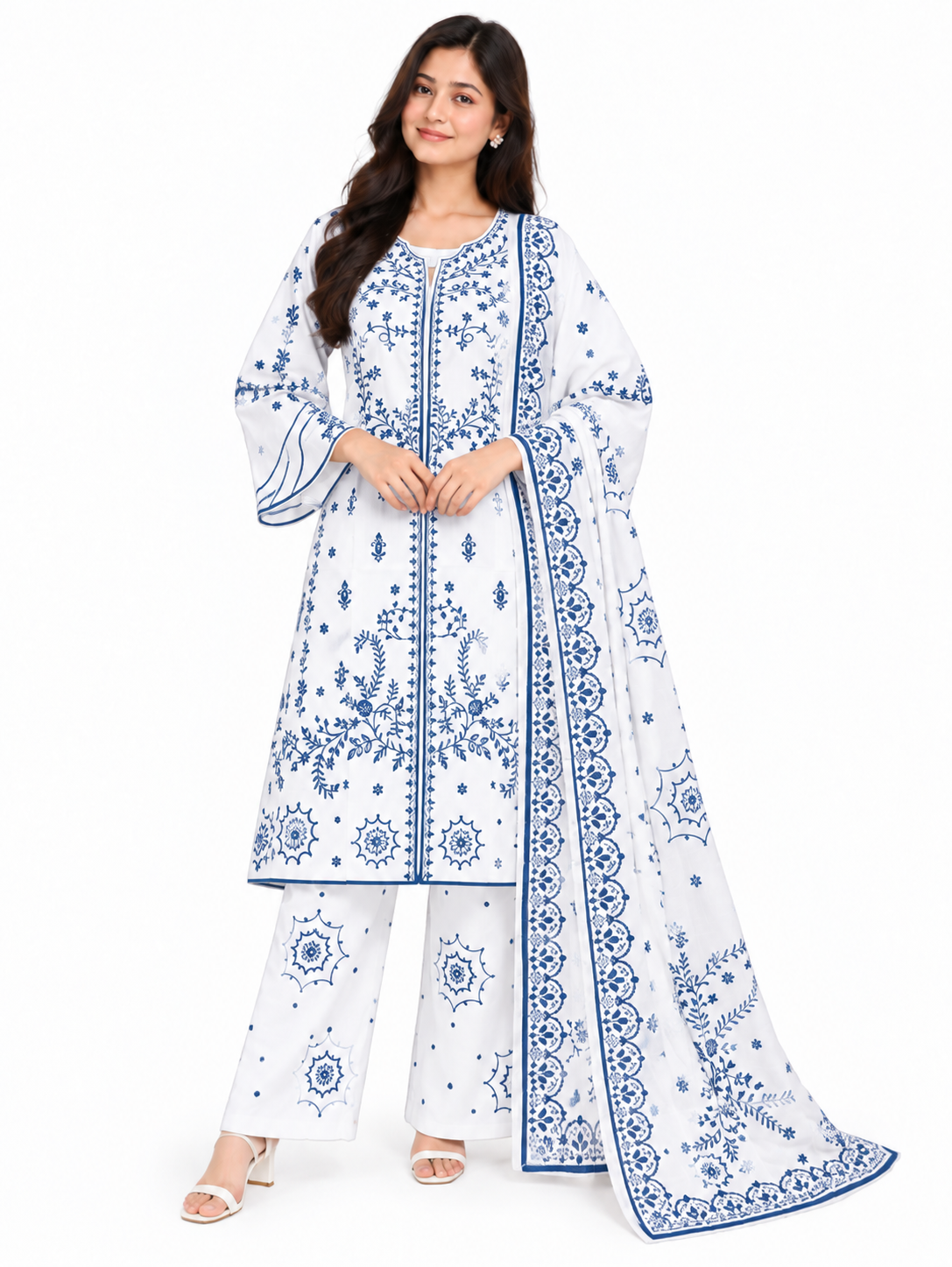 Premium Floral Embroidered 3-Piece Set