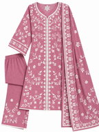 Premium Floral Embroidered 3-Piece Set