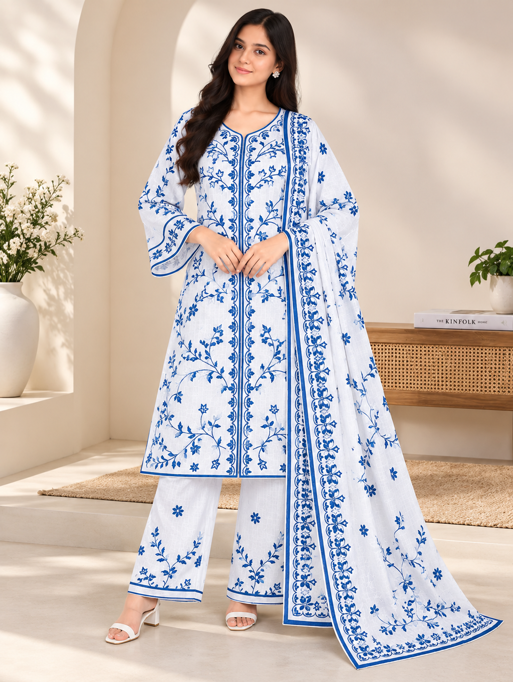 Premium Floral Embroidered 3-Piece Set