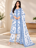 Premium Floral Embroidered 3-Piece Set