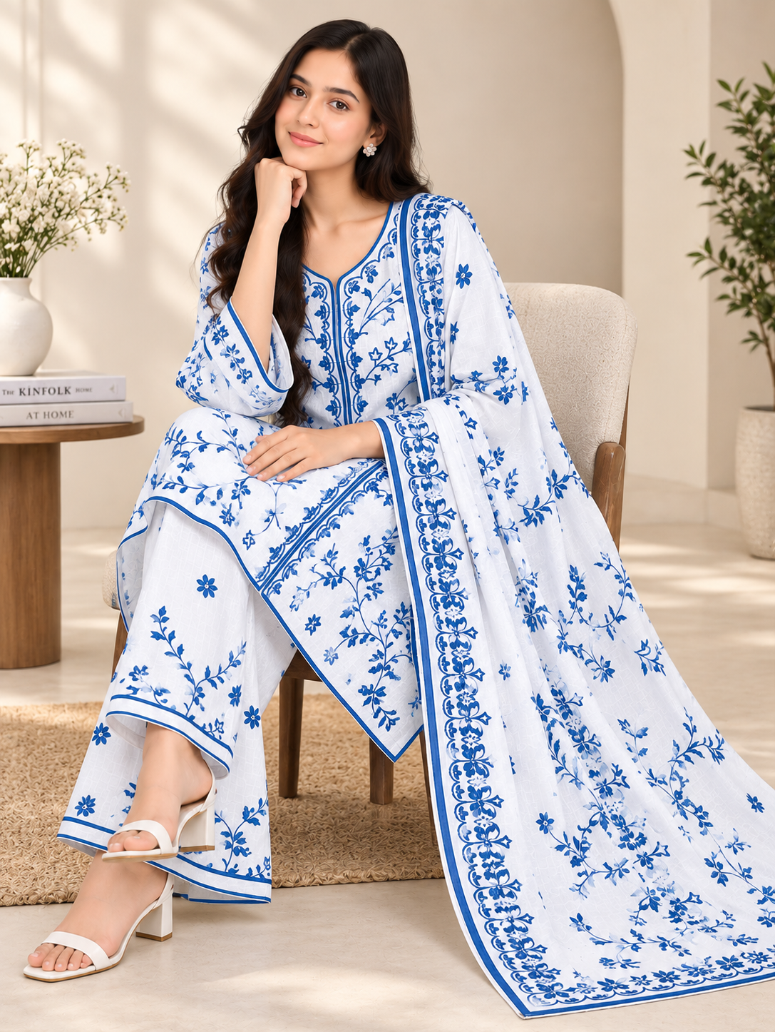 Premium Floral Embroidered 3-Piece Set