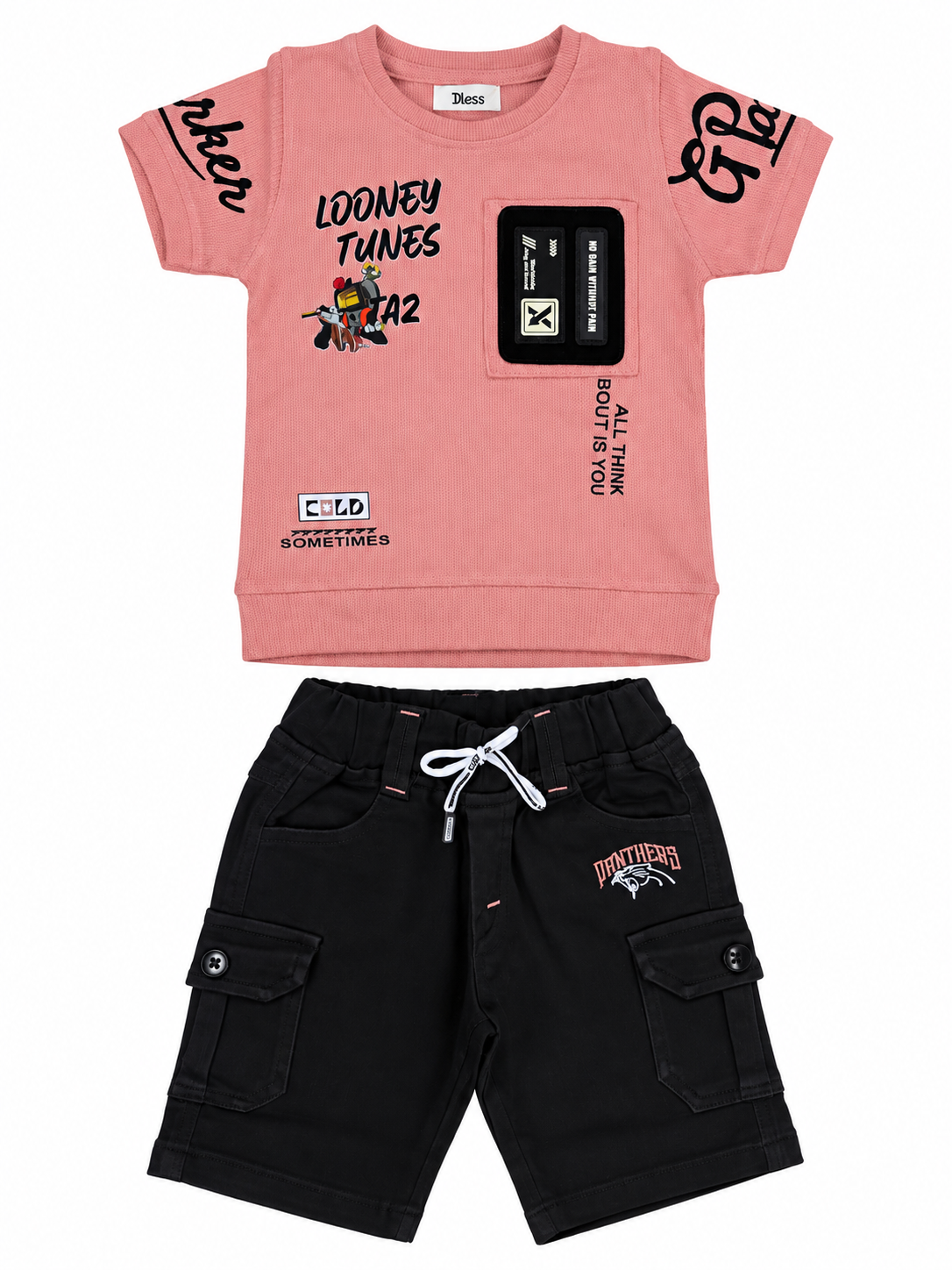 Kids Graphic T-Shirt & Cargo Shorts Set