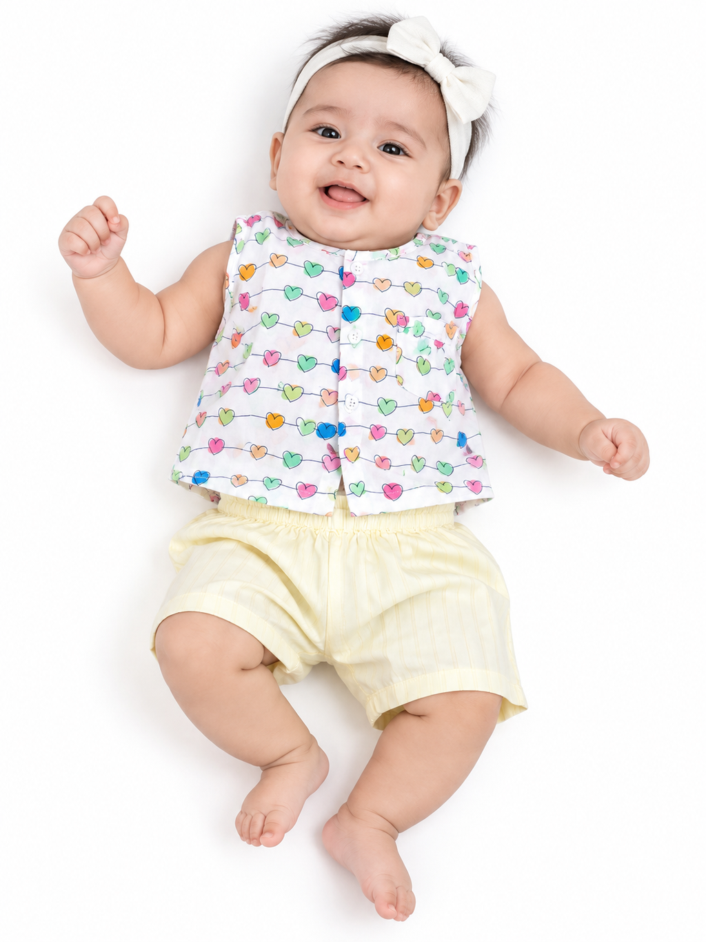 Baby Heart Print Shirt & Shorts Set