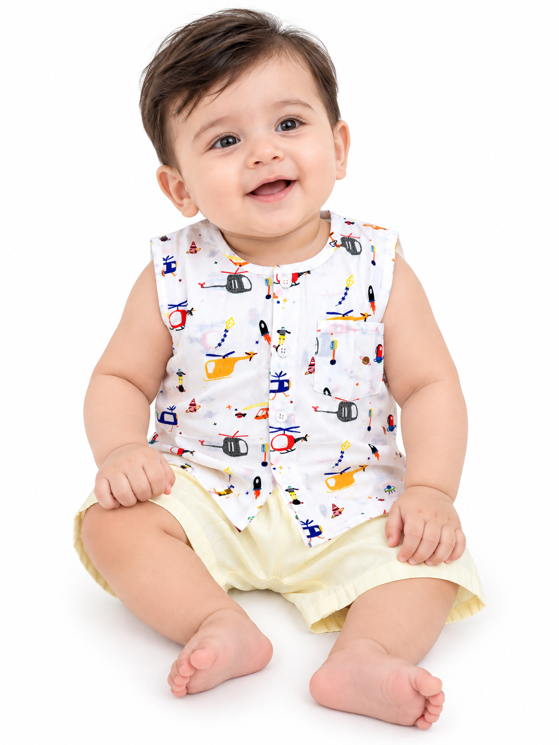 Baby Aviation Print Shirt & Shorts Set