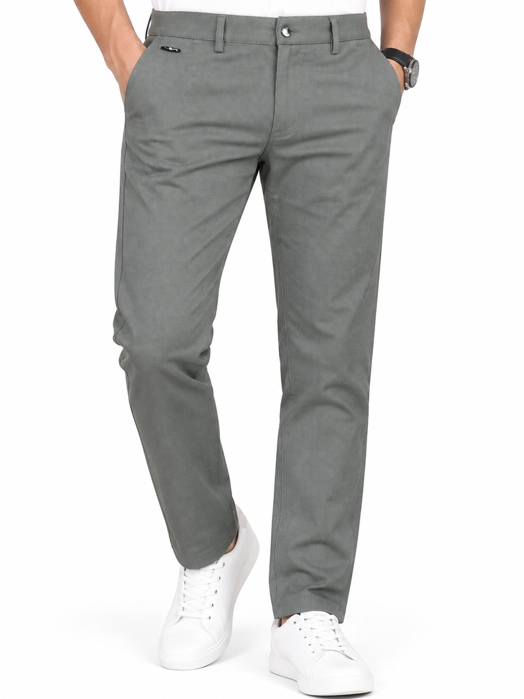 Men’s Premium Textured Gabardine Pant – Grey