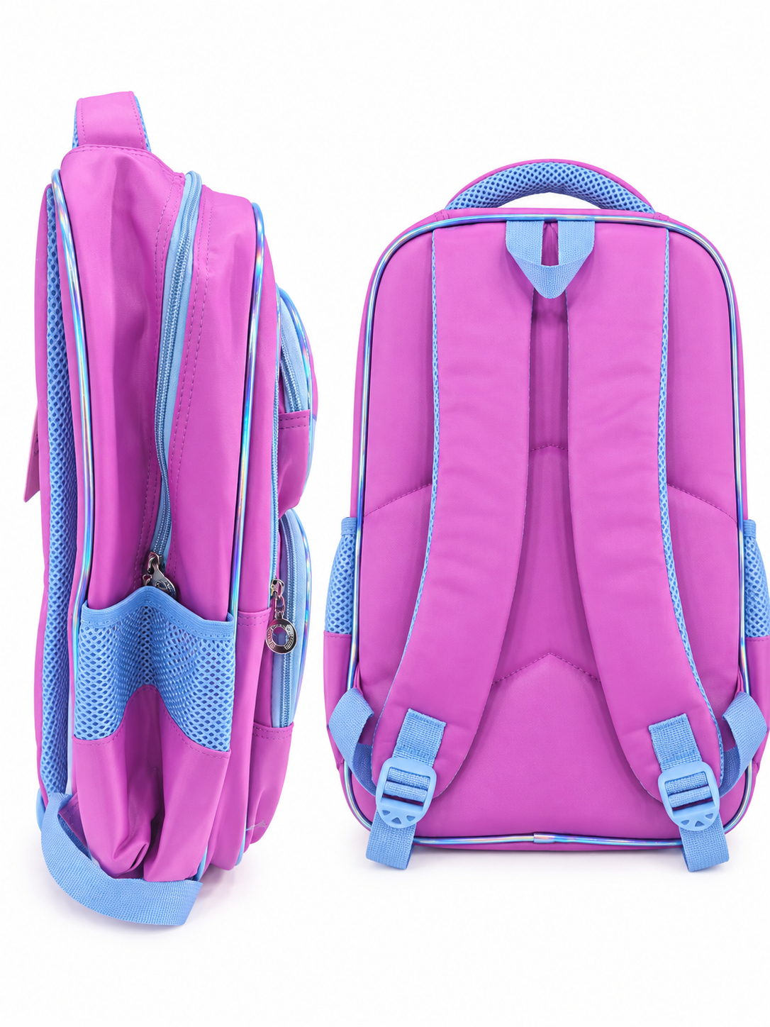 Girls’ Cute Cartoon School Backpack – Pink & Purple