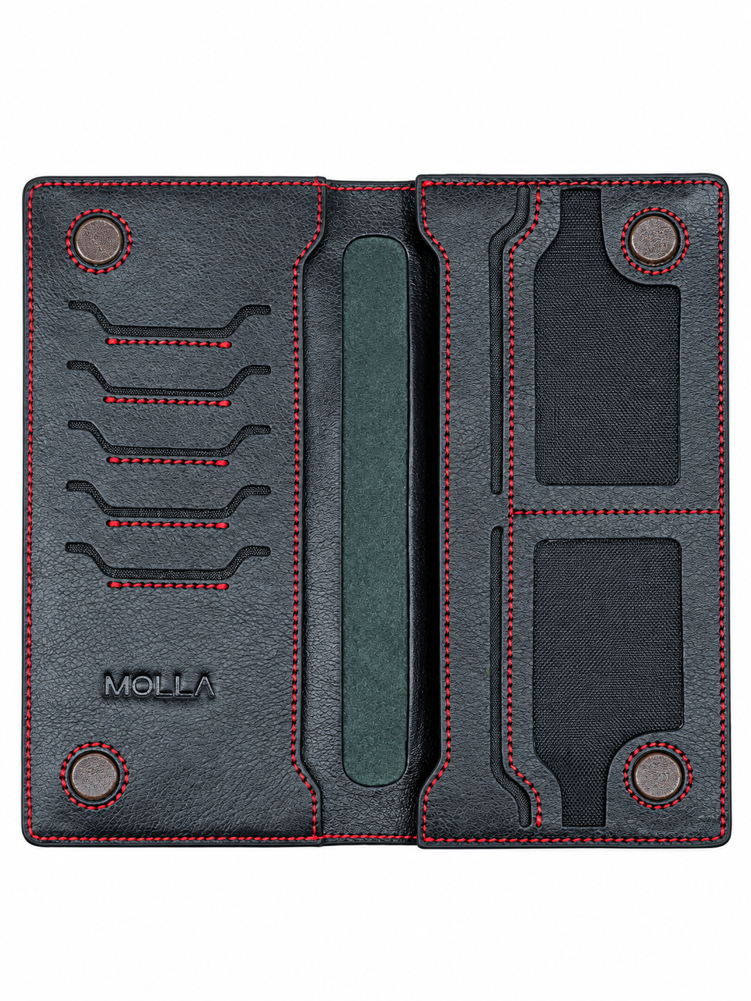 Molla Premium Long Leather Wallet – Black