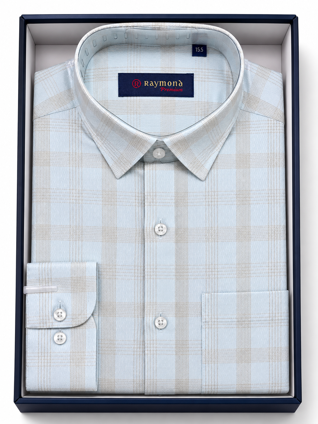 Premium Sky Blue Check Formal Shirt