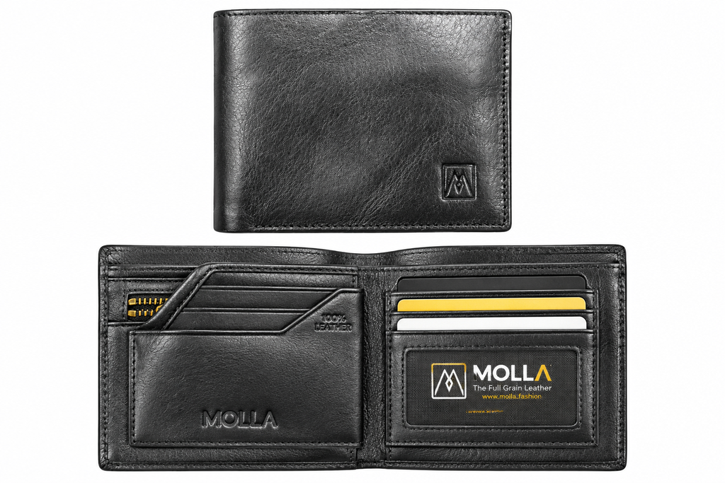 MOLLA Premium Genuine Leather Bifold Wallet