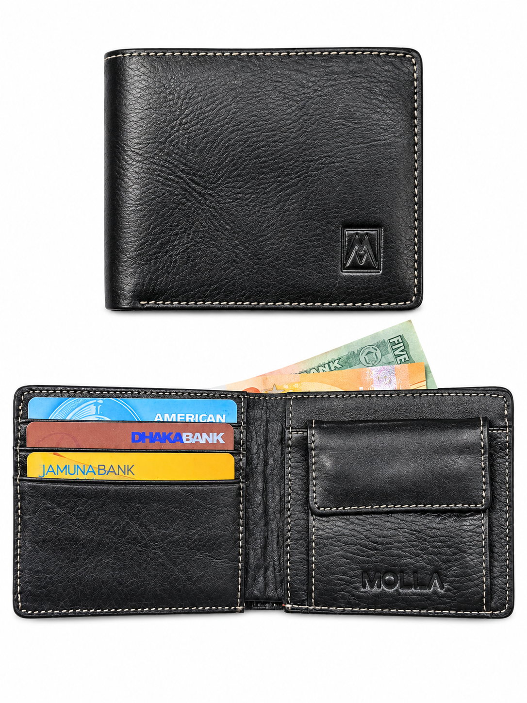 MOLLA Premium Leather Coin Pocket Wallet