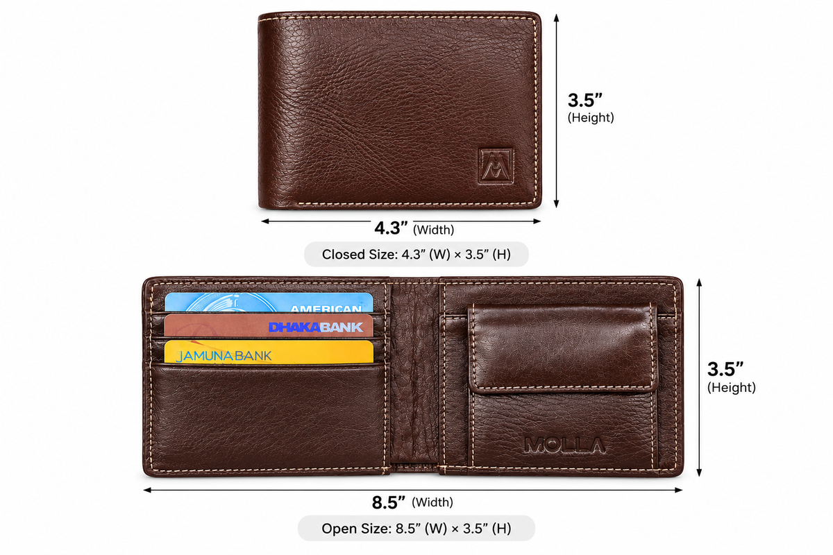 MOLLA Premium Leather Coin Pocket Wallet