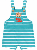 Baby Boys’ Teal Striped Cookie Pocket Romper