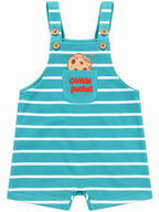 Baby Boys’ Teal Striped Cookie Pocket Romper