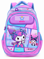 Girls’ Cute Cartoon School Backpack – Pink & Purple