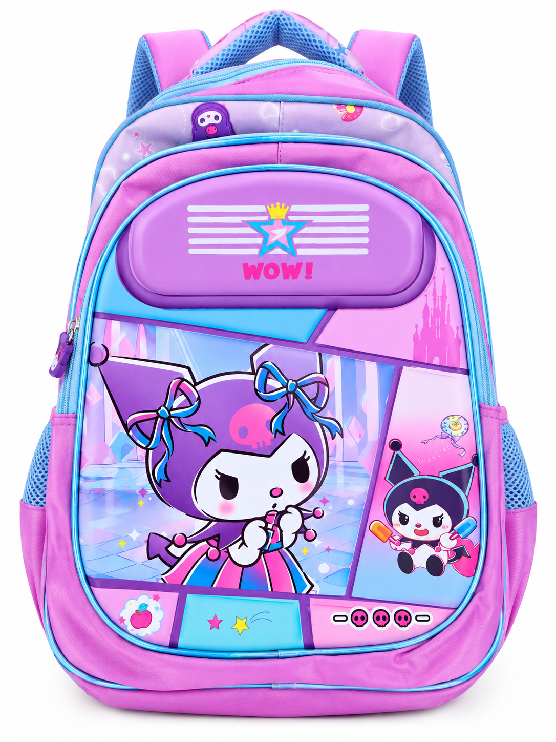 Girls’ Cute Cartoon School Backpack – Pink & Purple