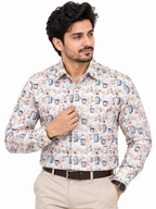 Premium Abstract Floral Printed Formal Shirt