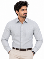 Premium Ice Blue Textured Formal Shirt
