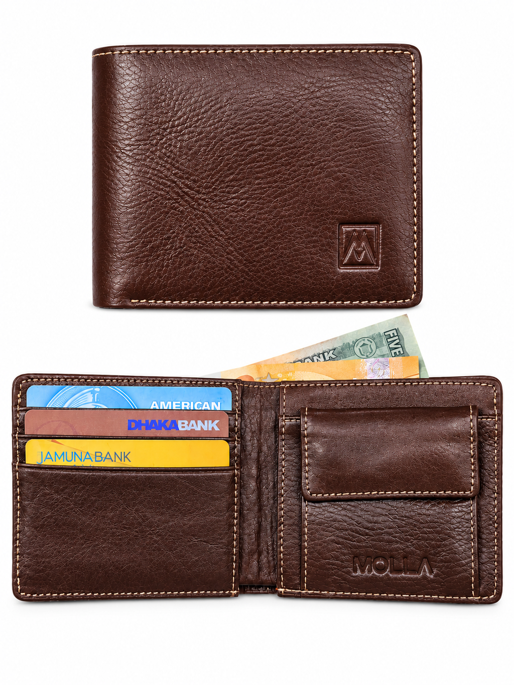 MOLLA Premium Leather Coin Pocket Wallet
