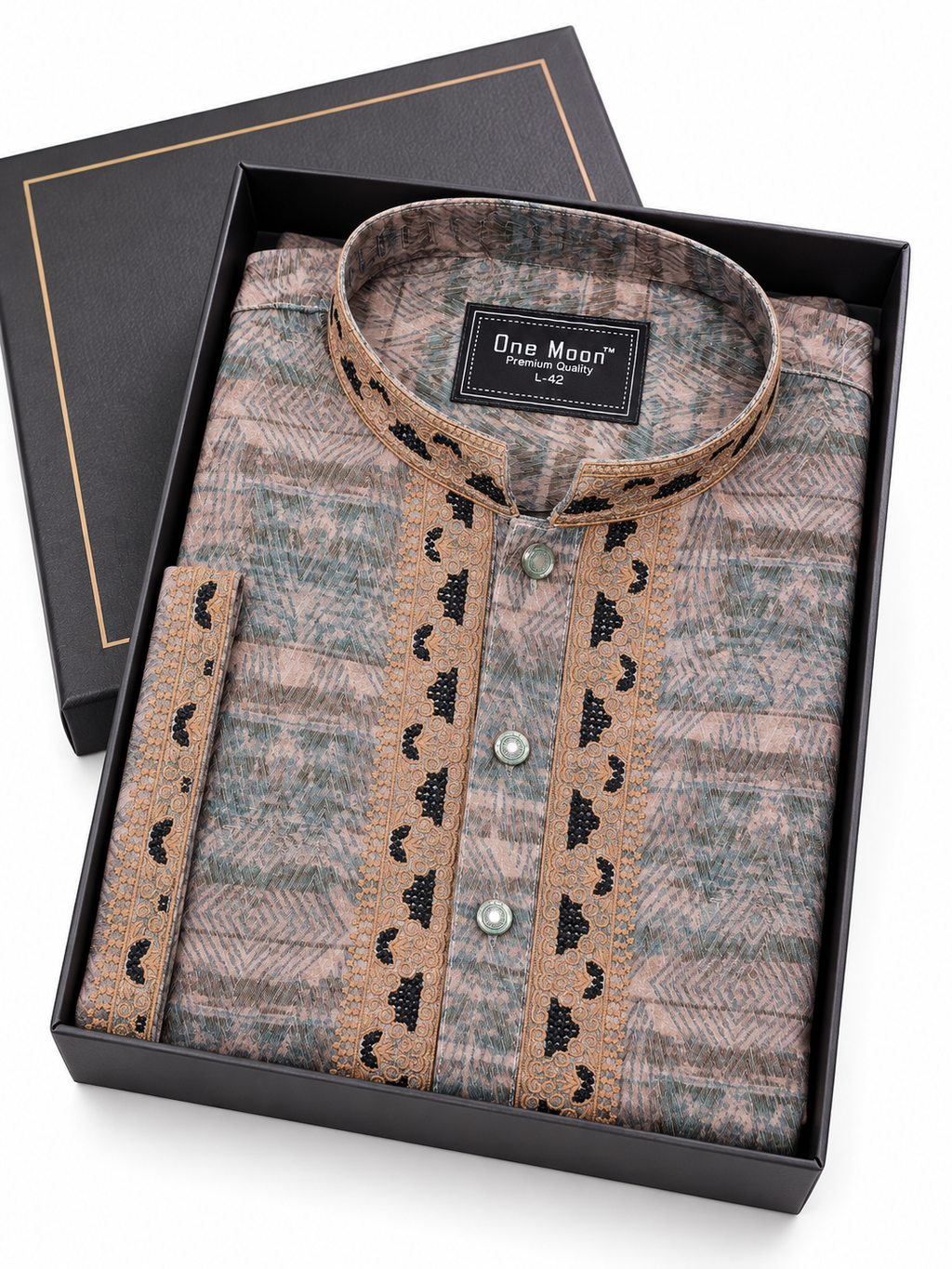 Premium Embroidered Printed Panjabi