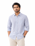Classic Blue Stripe Casual Shirt