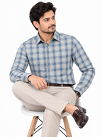 Premium Blue Plaid Formal Shirt
