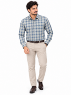 Premium Blue Plaid Formal Shirt