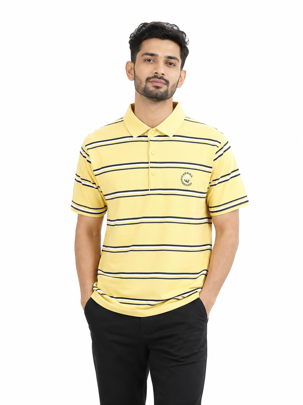 Yellow Striped Polo Shirt