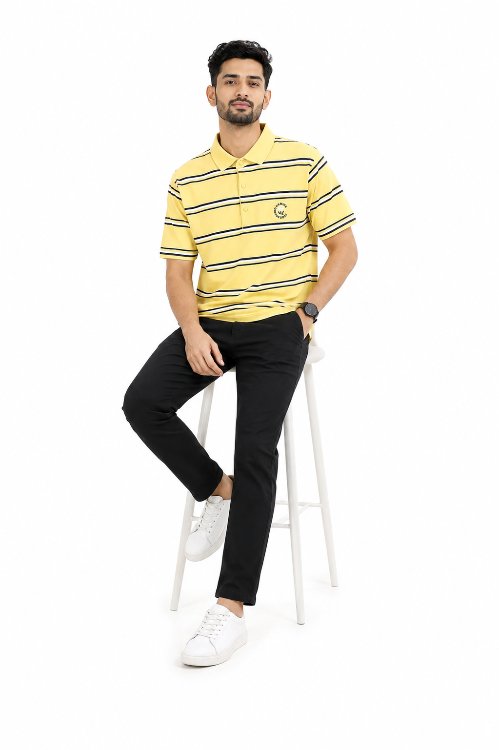 Yellow Striped Polo Shirt