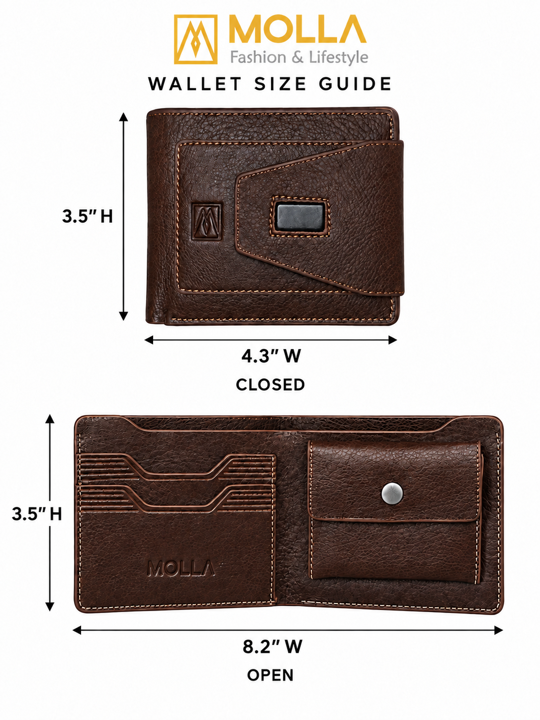 MOLLA  Leather Wallet with Coin Pocket